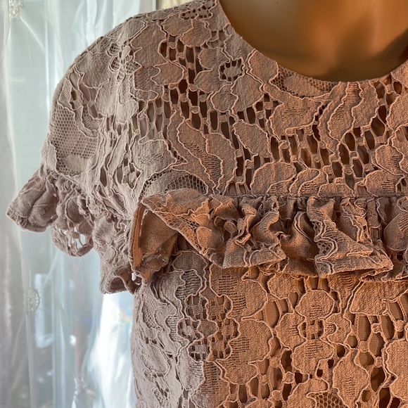 Burberry Heather Pink Embroidered Lace Overlay Dress US size 2 - Picture 3 of 11